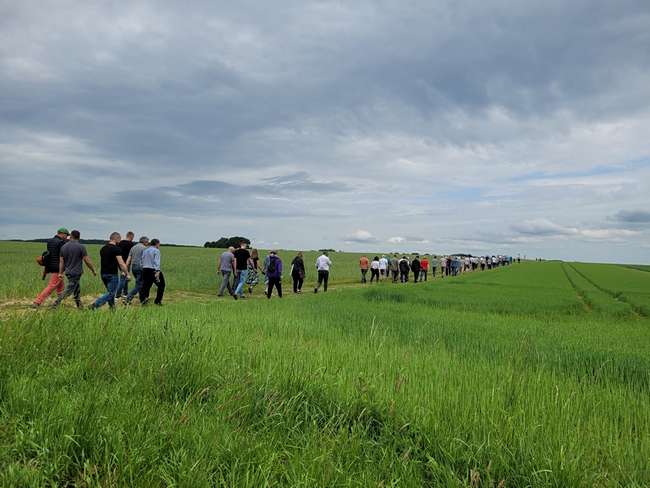 Uczestnicy spotkania w polu